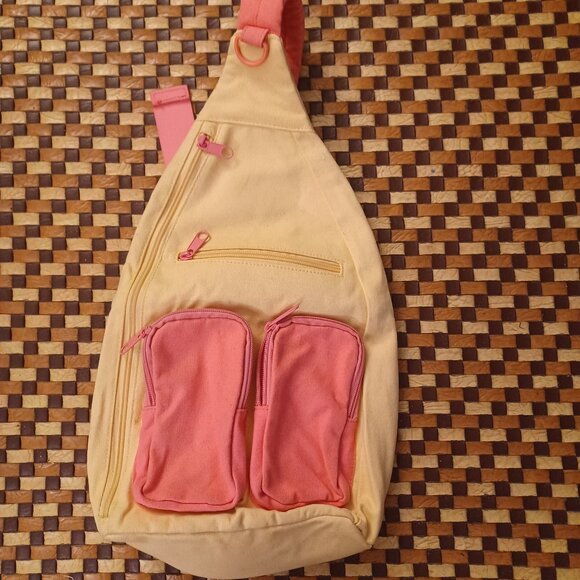 No Boundaries Cotton Canvas Cargo Sling Backpack - Picture 1 of 2
